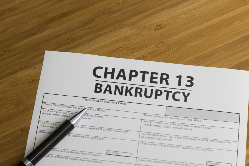 Legal forms provided by an attorney for filing chapter 13 bankruptcy.